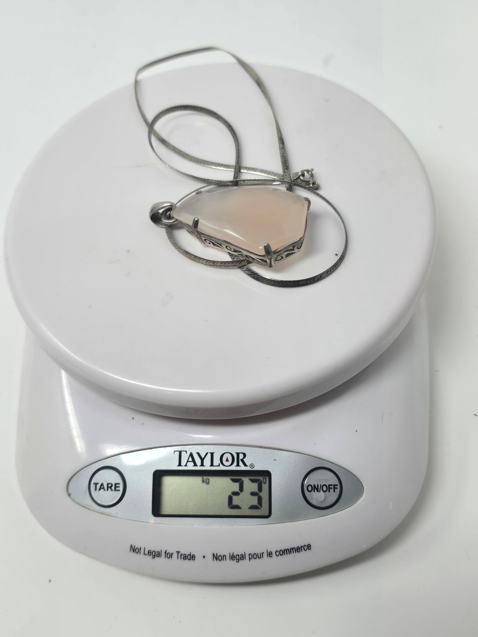 925 Sterling Silver Agate Pendant Necklace - 6