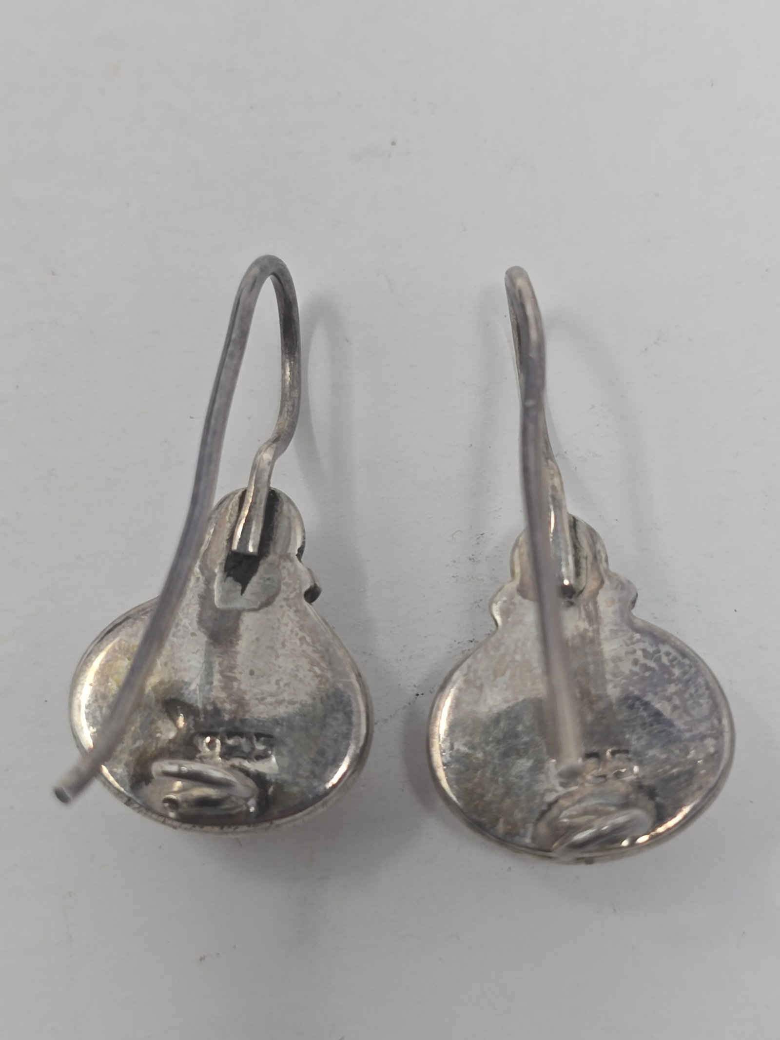 Pair of Rose Quartz Cabochon 925 Sterling Silver Earrings - 4
