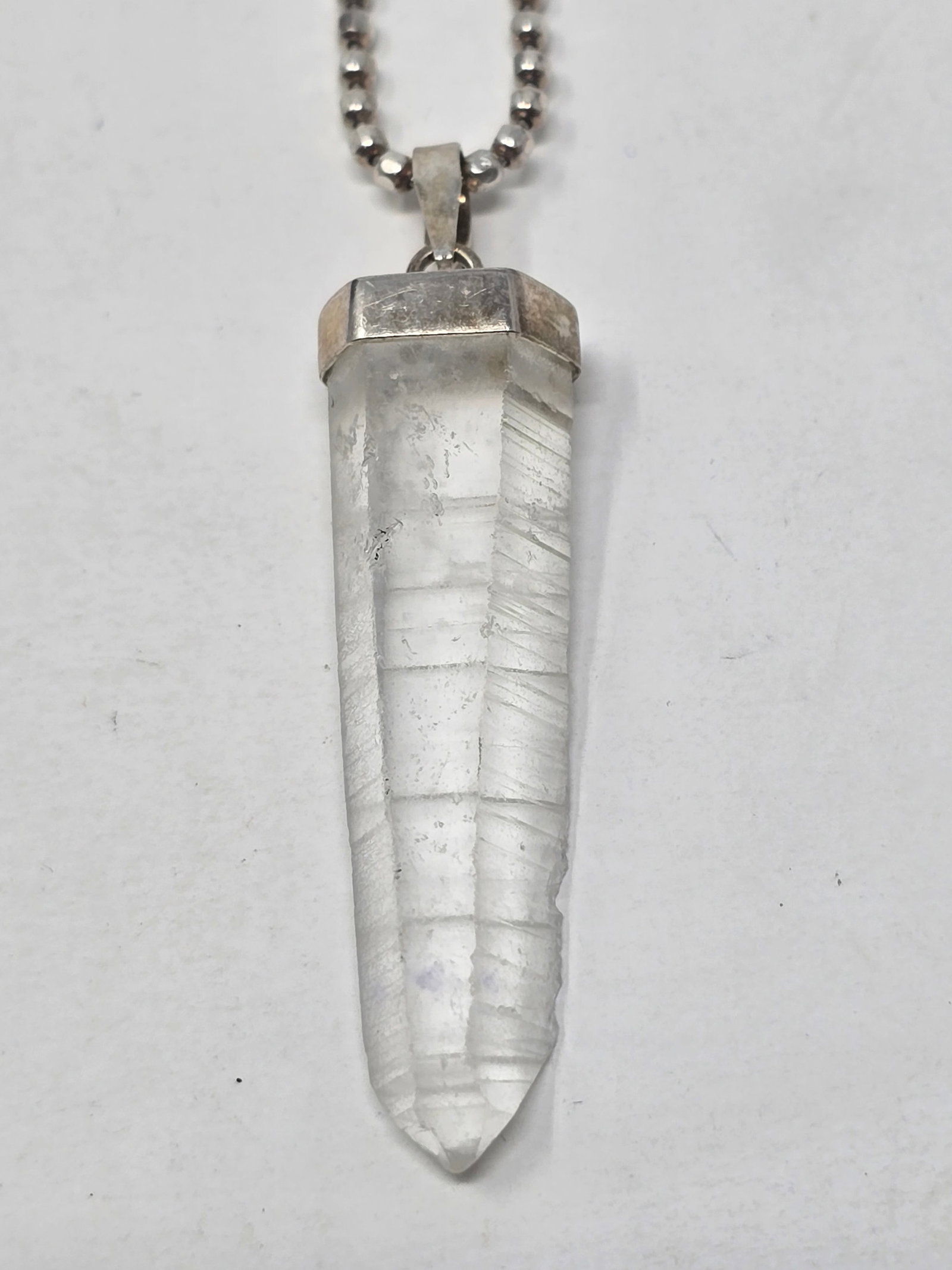 925 Sterling Silver Necklace with Lemurian Quartz Talisman Pendant - 2