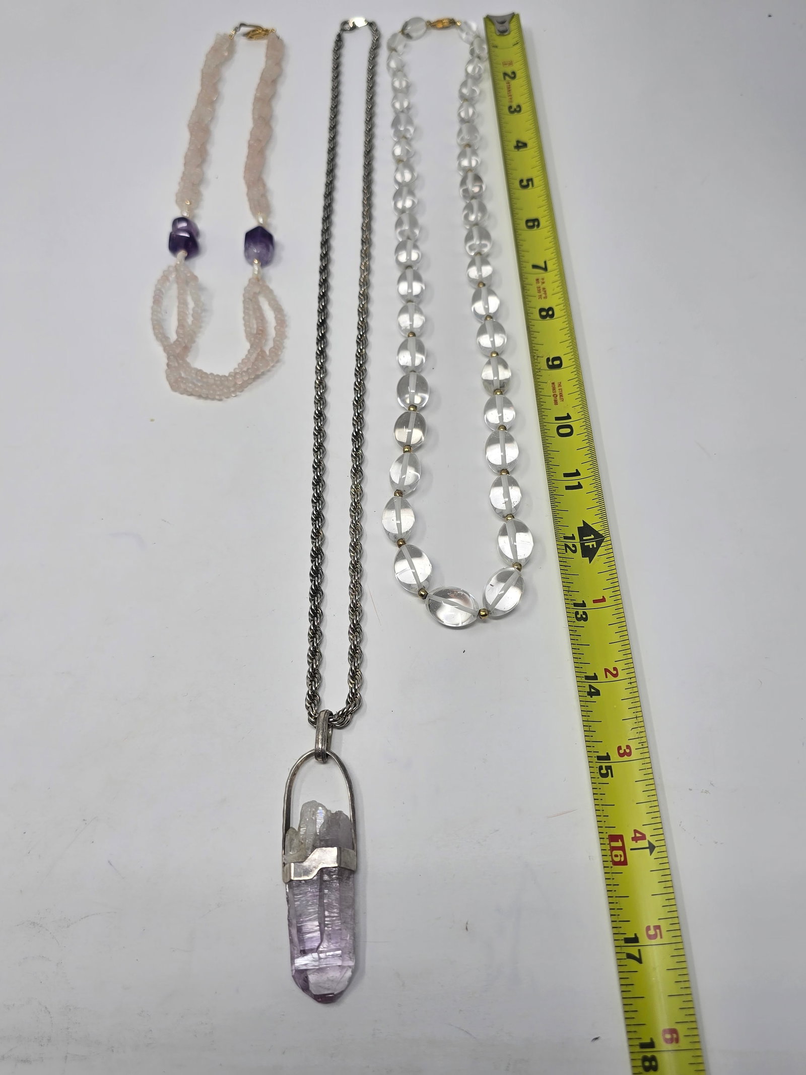 Lot of (3) Beautiful Crystal and Beaded Necklaces - 7