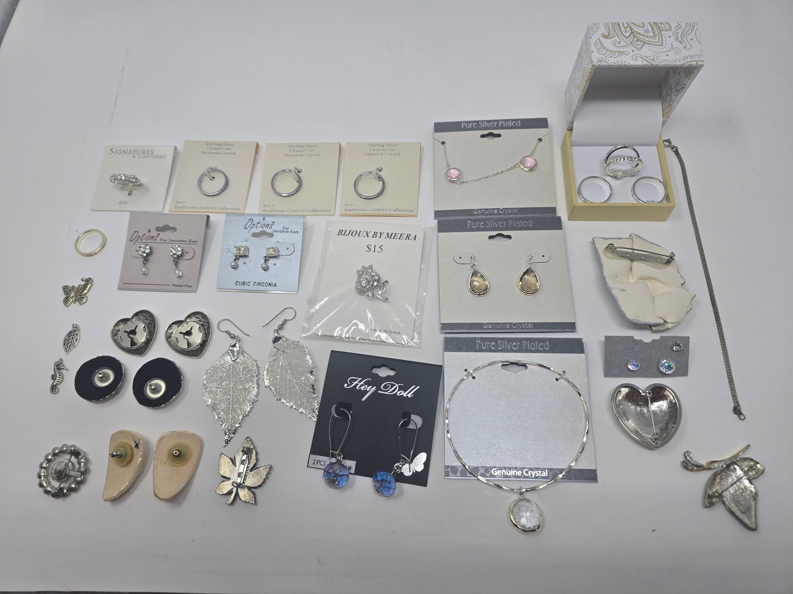 Large Mixed Lot of Silver Tone Jewelry - 2