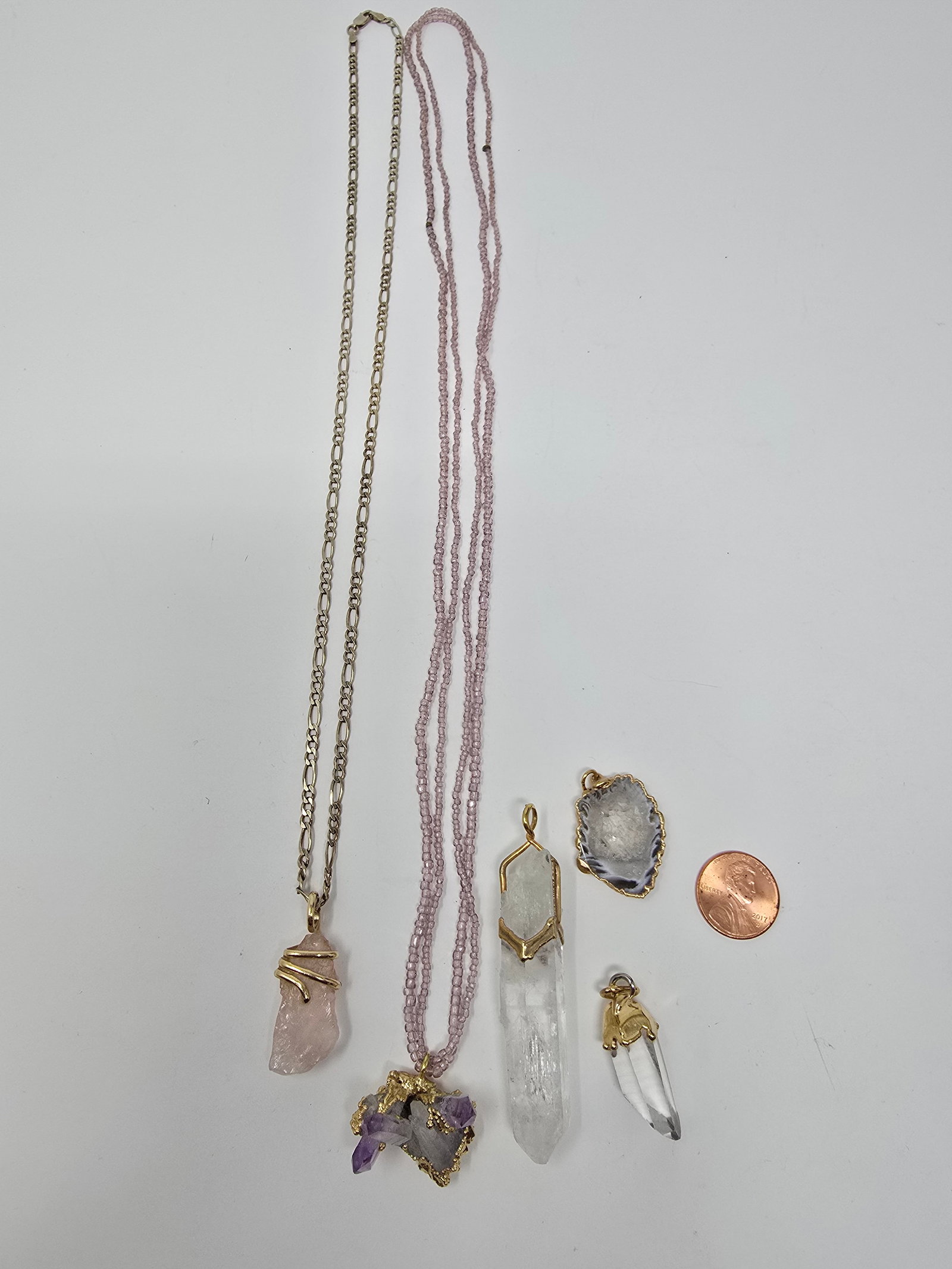 Lot of (3) Crystal Charm Necklaces & Crystal Charms - 2
