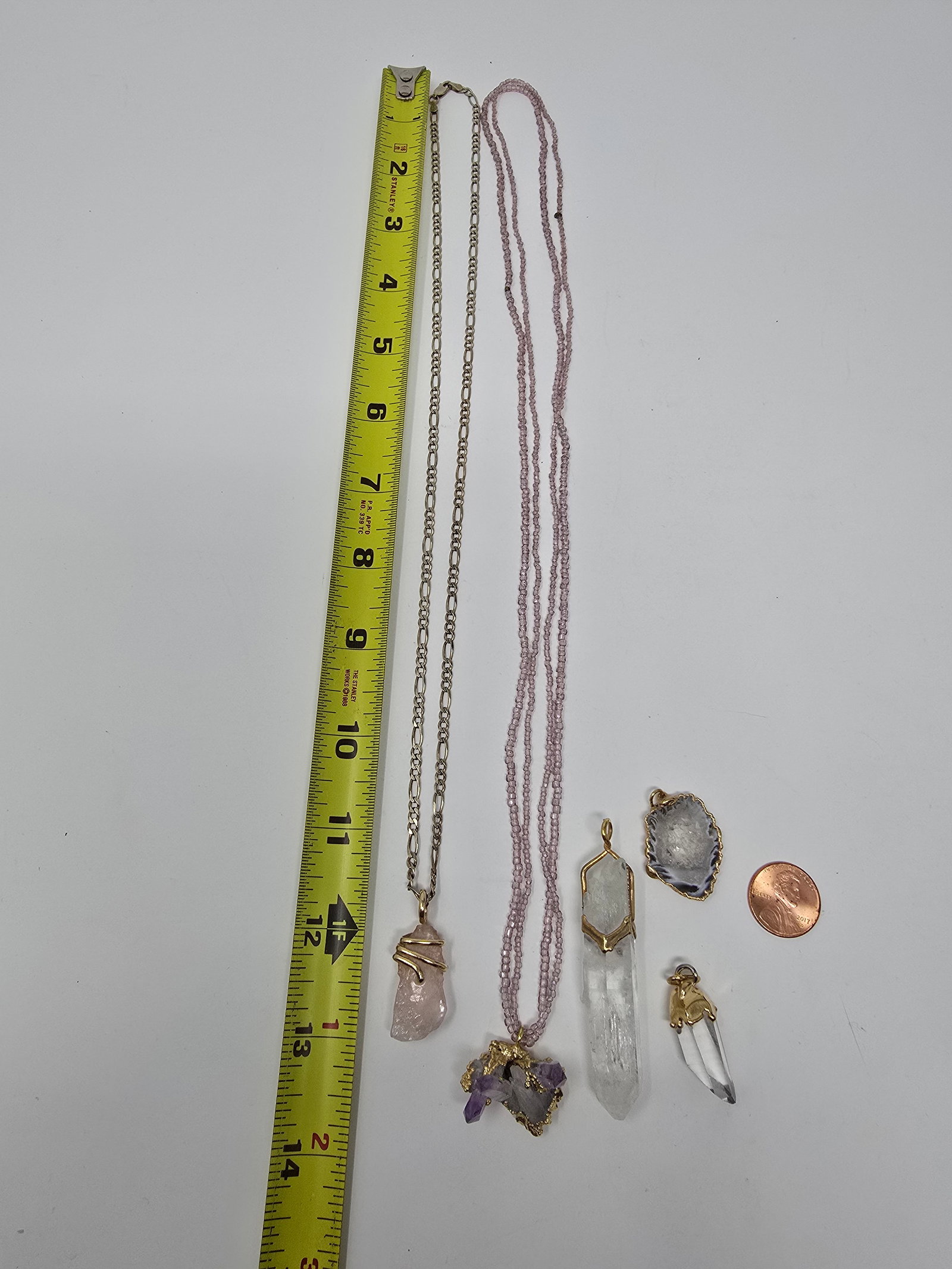 Lot of (3) Crystal Charm Necklaces & Crystal Charms - 3
