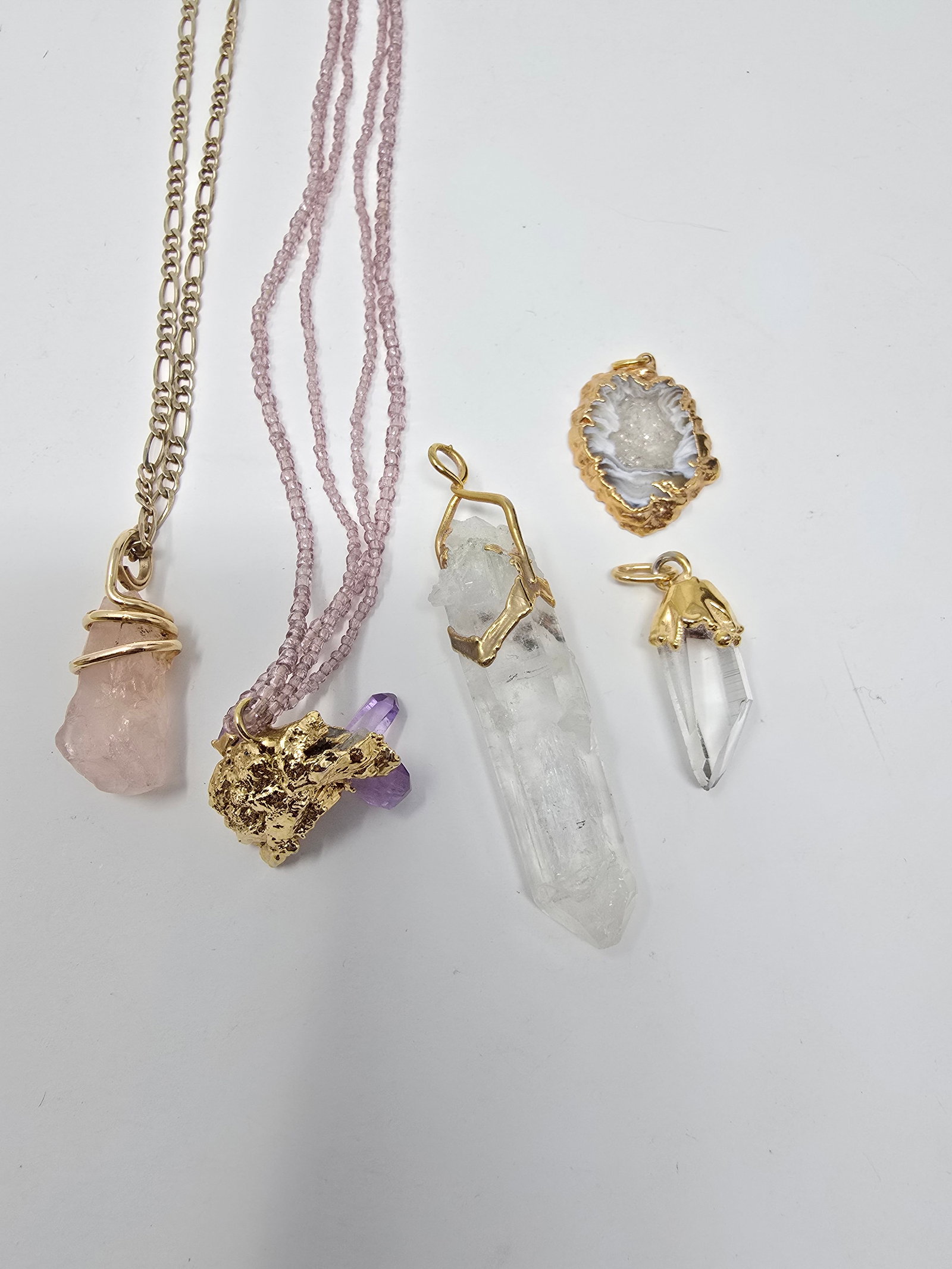 Lot of (3) Crystal Charm Necklaces & Crystal Charms - 4