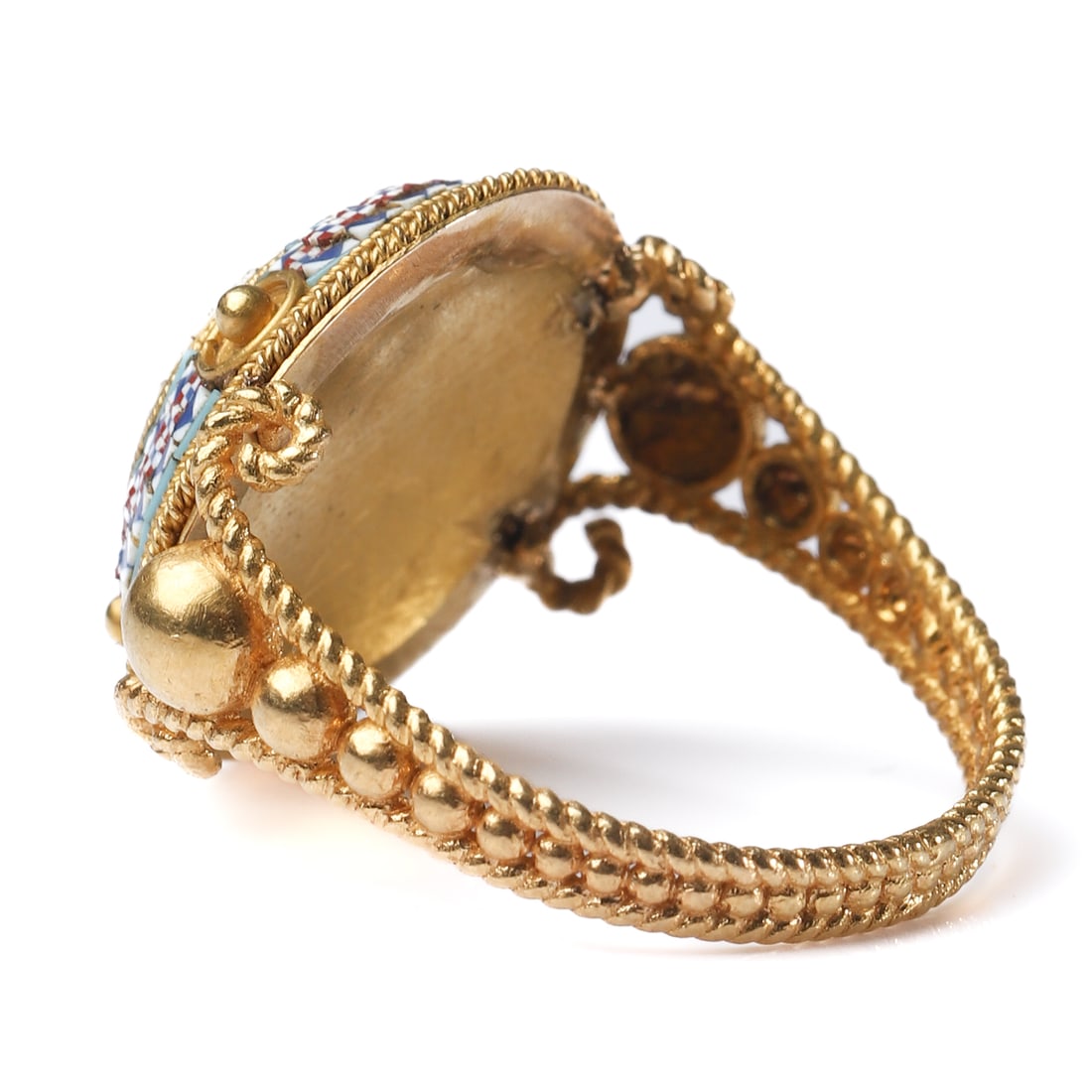 ANTIQUE GOLD MICRO-MOSAIC RING - 5