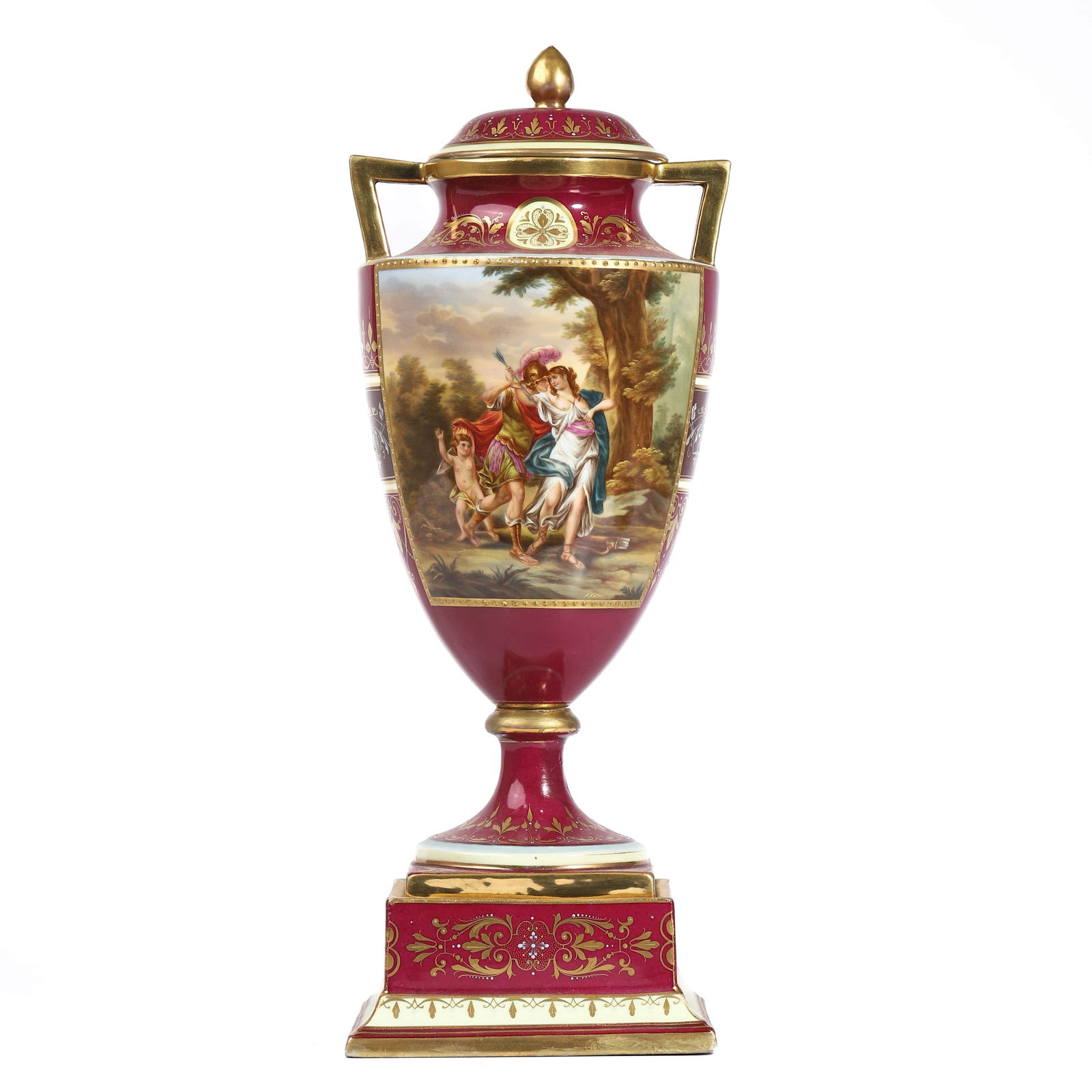 A CONTINENTAL PORCELAIN URN RINALDO UND ARMIDA (1 of 9)