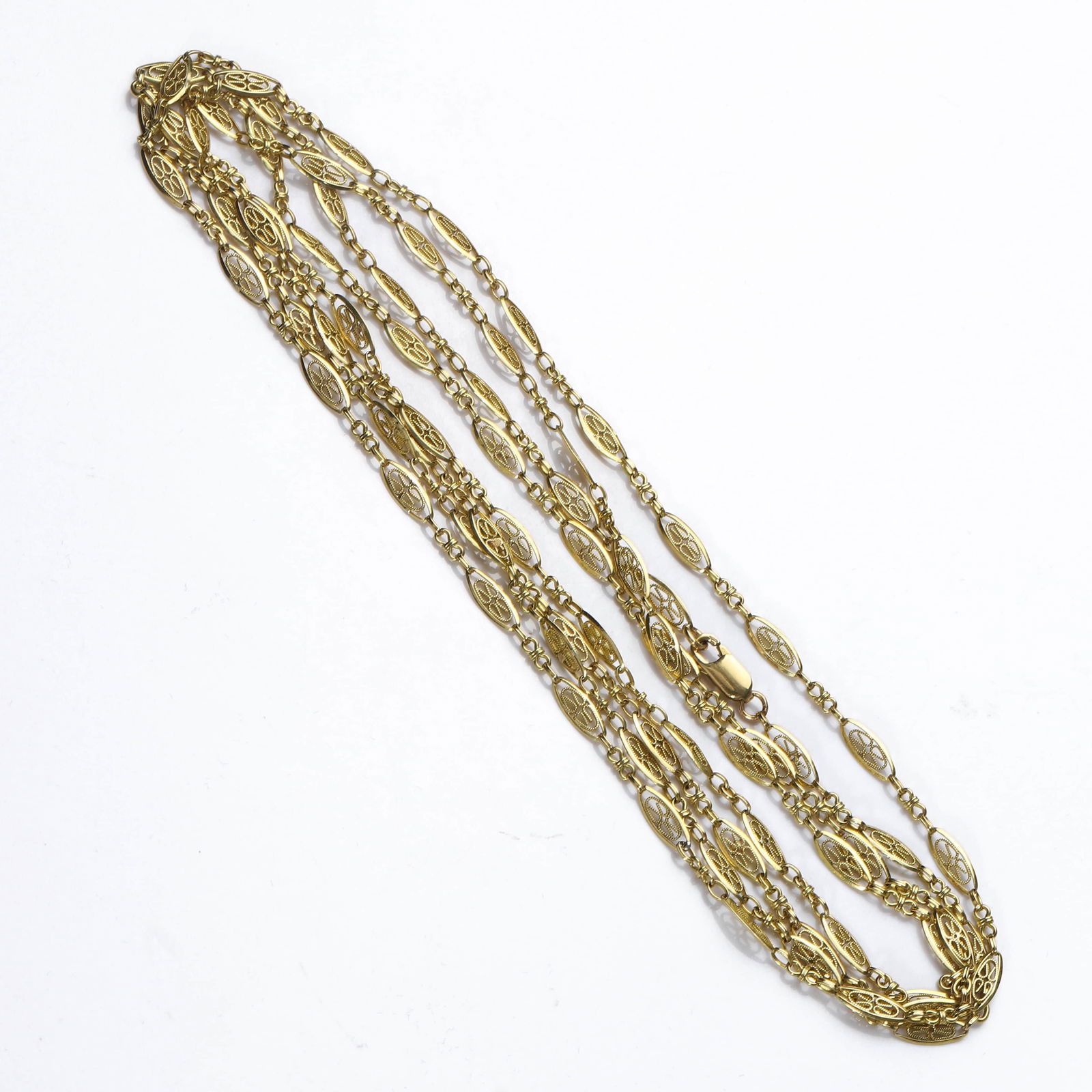 ANTIQUE 18K GOLD LONG CHAIN NECKLACE (1 of 5)