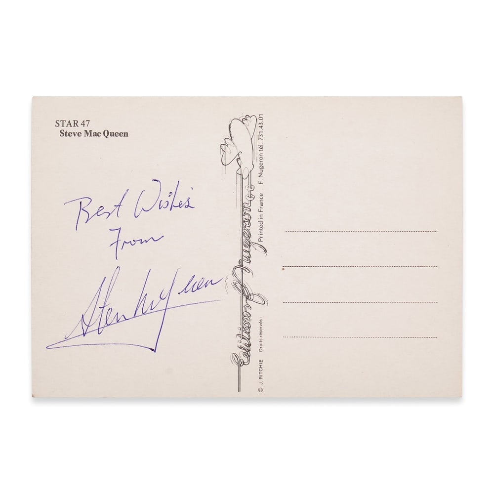 STEVE MCQUEEN SIGNED POSTCARD - 2
