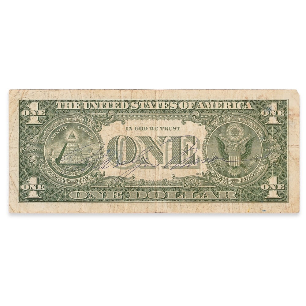 MARILYN MONROE SIGNED ONE DOLLAR SILVER CERTIFICATE - 2