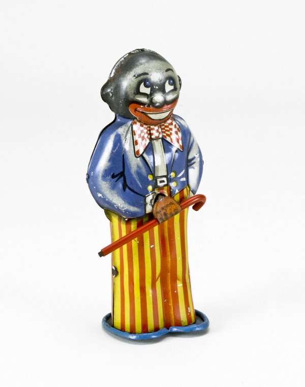 Tin Wind-up Black Minstrel Toy: Marked "Made in England", no maker's mark.