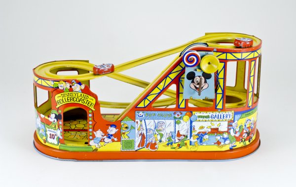 Chein Disneyland Roller Coaster Wind-up Toy: Marked "J. Chein & Co. - Made in USA". In working condition.