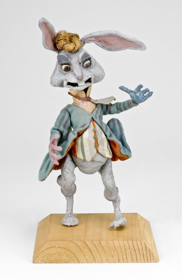 Alice in Wonderland Early TV Promo Prop: 10 1/2" tall March Hare from a Louis Bunin production, Punch Films, Inc. Was used for CBS television short film Alice in Wonderland. Previously sold at a Christie's auction.