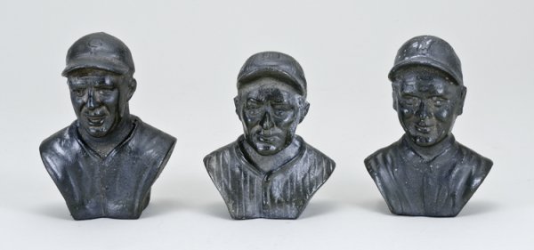 3 Baseball Player Busts: Lead busts measures from 3 3/4" tall to 4" tall. Includes Ty Cobb, Tris Speaker and Lou Gehrig.