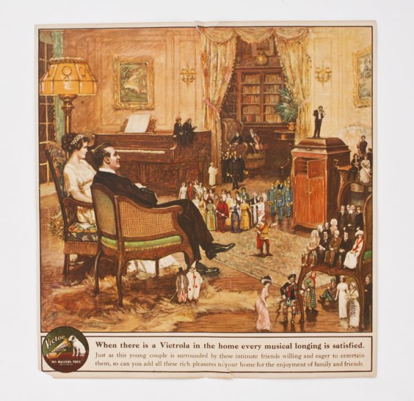 Large Victrola Folding Trade Card: Victrola folding trade card.