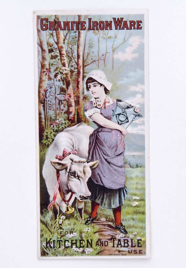 45 Misc. Trade Cards: Includes granite ware, picture frames, kerosene goods, sad irons, ice cream freezer companies, etc.