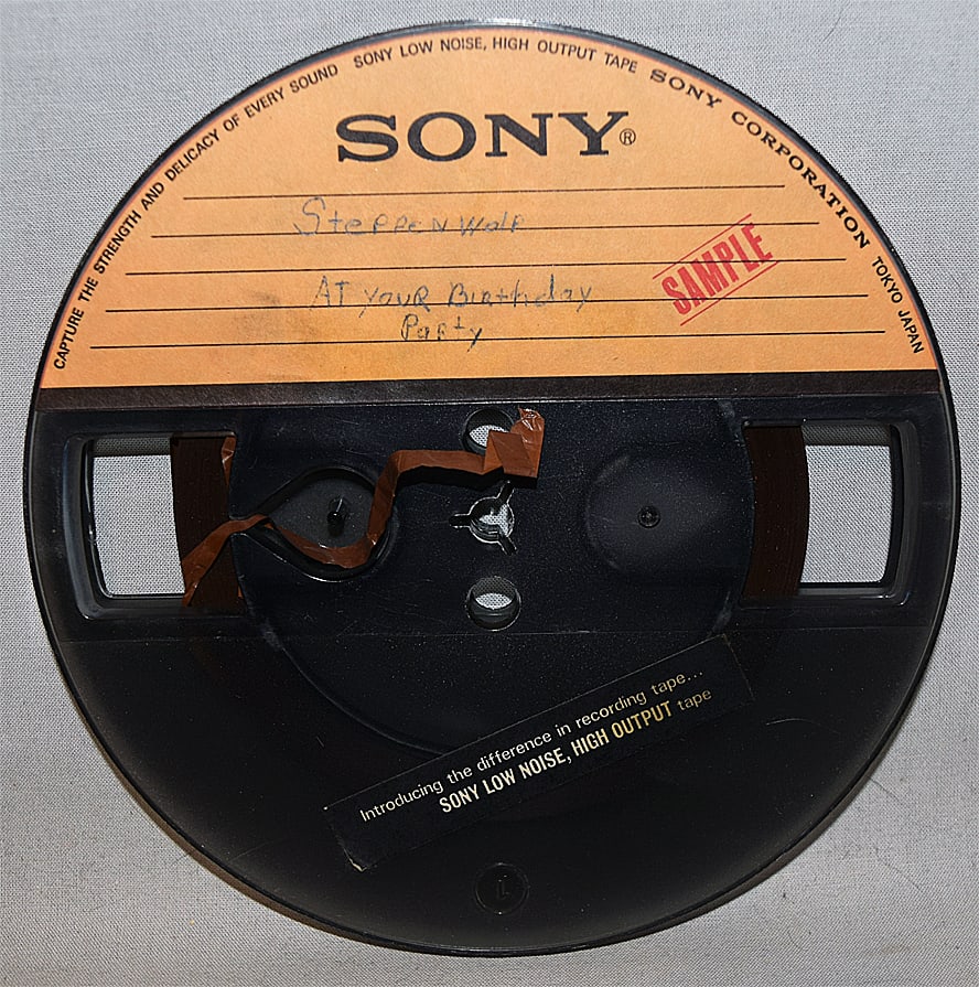 -STEPPENWOLF- Master Rock Music Reel-to-Reel Tape: "Steppenwolf - At Your Birthday Party" tape from "The Hit Factory" Master Tape Archive. 7" Reel of 1/4" tape.#9811 - 1