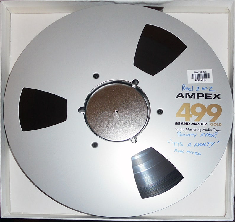 1998 -BOUNTY KILLER- Master Hip-Hop/Rap Music Reel-to-Reel Tape: 1998 "Bounty Killer - It's A Party" tape from "The Hit Factory" Master Tape Archive. 10.5" Reel of 1/2" tape.#5616 - 5