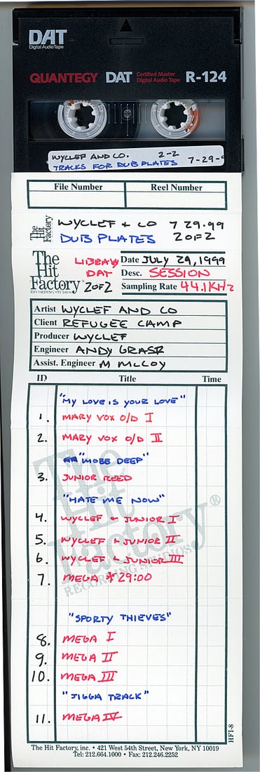 1999 -JAY-Z/WHITNEY HOUSTON/NAS/WYCLEF JEAN- MASTER Music DAT Tape (1 of 1)