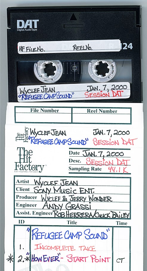 2000 -REFUGEE CAMP ALL-STARS- MASTER Hip-Hop/Rap Music DAT Tape: 2000 "Refugee Camp Sound" DAT Tape from "The Hit Factory" Master Tape Archive. #3442