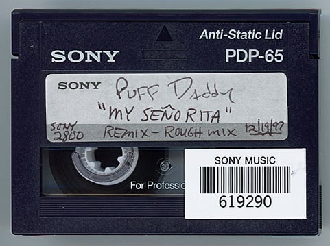 1997 -PUFF DADDY/P DIDDY- MASTER Rap/Hip-Hop Music DAT Tape: 1997 "Puff Daddy - My Senorita" DAT tape from "The Hit Factory" Master Tape Archive. #3444