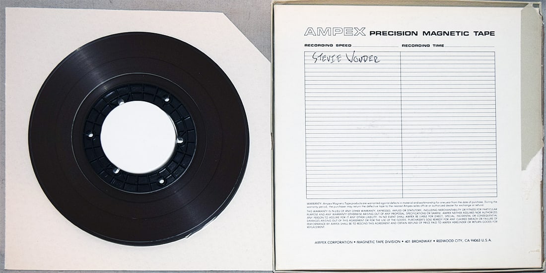 -STEVIE WONDER- MASTER Vintage Music Reel-to-Reel Tape: "Stevie Wonder" tape from "The Hit Factory" Master Tape Archive. 8.5" Reel of 1/4" tape. #3529 - 2