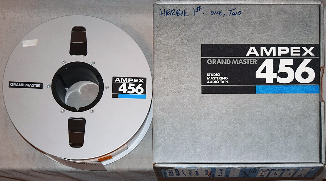 1991 -HERBIE HANCOCK/GEORGE CLINTON/BOOTSY COLLINS- MASTER Music Reel-to-Reel Tape: 1991 "Herbie Hancock - Pieces with George C. & Bootsy" tape from "The Hit Factory" Master Tape Archive. 10.5" Reel of 2" tape. #3533 - 13