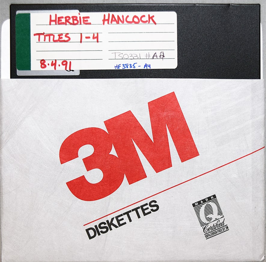 1991 -HERBIE HANCOCK- MASTER Jazz Music Computer Floppy Disk (1 of 1)