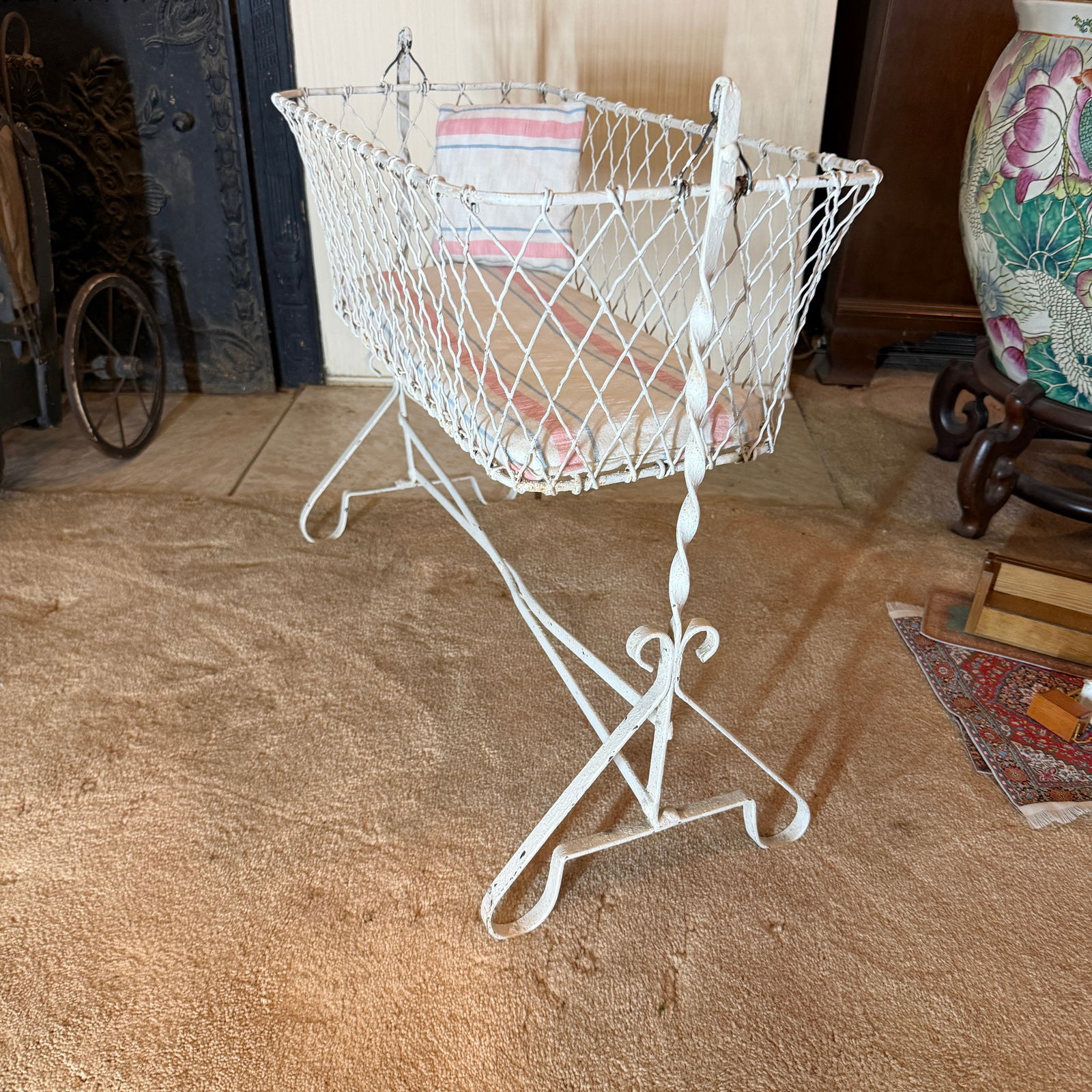 Antique Wire doll Craddle - 3