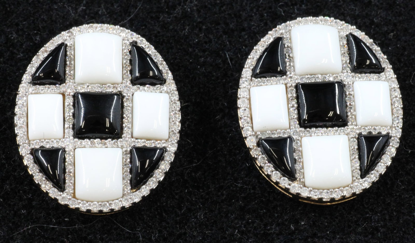 14K Checker Board Earrings (1 of 2)