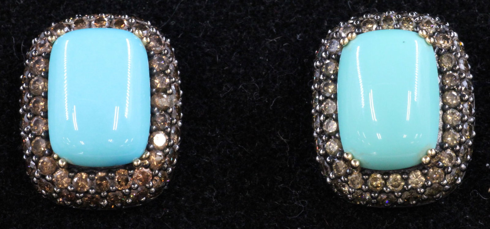 14K Turquoise & Champagne Diamond Earrings (1 of 3)