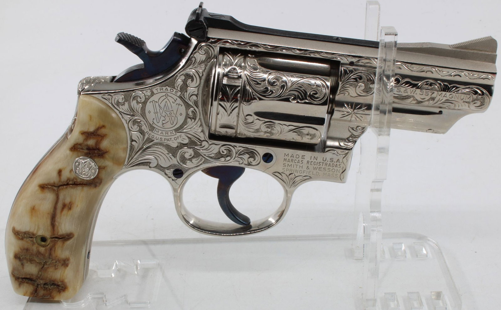 Smith & Wesson Model 19-3 .357 Magnum Double Action Revolver — S/N 6K30957 Nickel Finish with (1 of 14)