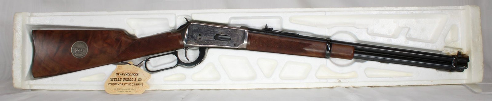 Winchester Model 94 .30-30 Winchester Wells Fargo Commemorative Lever Action Rifle with Original Box: Winchester Model 94 .30-30 Winchester Wells Fargo Commemorative lever action rifle. The Winchester Model 94 is one of the most iconic American rifles ever manufactured, representing over a century of 