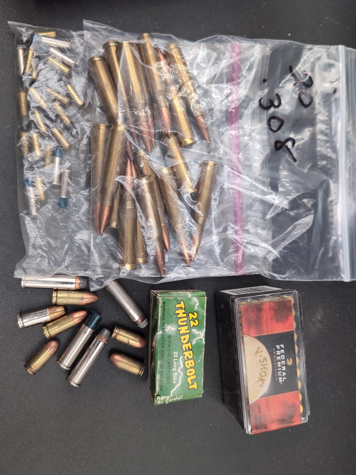 Assorted Ammunition Lot Including .308, .22 Long Rifle, and .17 HMR (1 of 3)