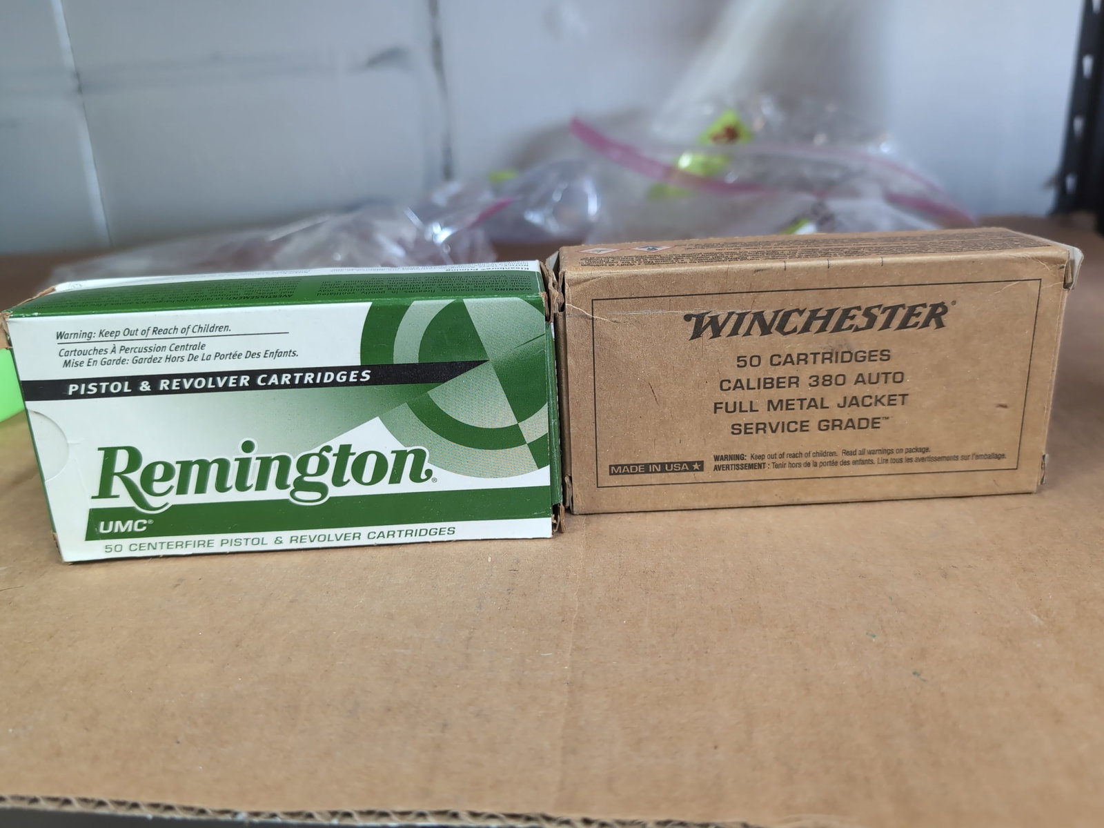 Lot of Two Boxes of .380 Auto Ammunition: Remington UMC and Winchester (1 of 2)