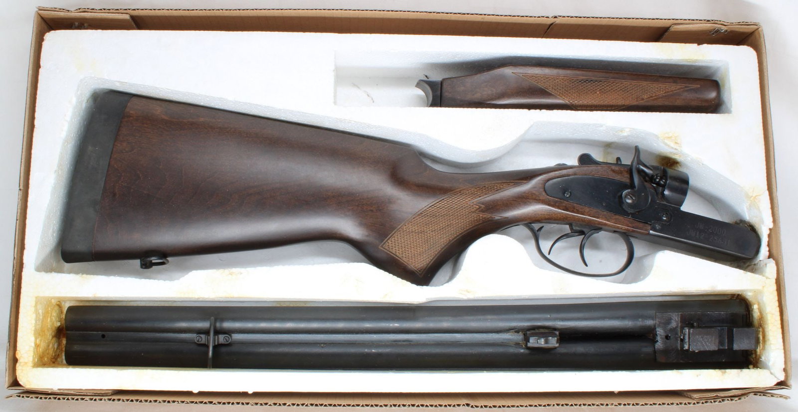 ZZ China JW2000 12 Gauge Shotgun, S/N JW12-25651: Chinese-manufactured JW2000 shotgun chambered in 12 gauge. Serial number JW12-25651. Condition appears good consistent with use. A functional utility shotgun of Chinese manufacture.