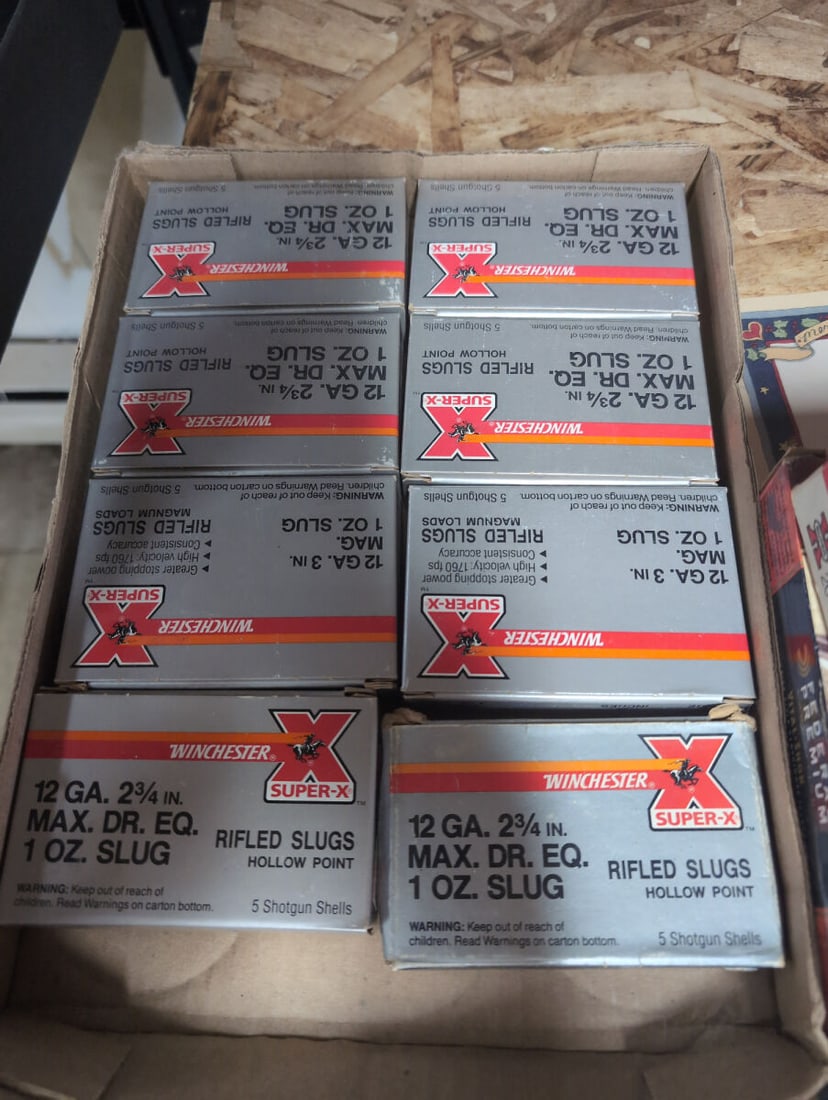 Winchester Super-X 12 Gauge Rifled Slug Shotgun Shells, 8 Boxes (1 of 2)