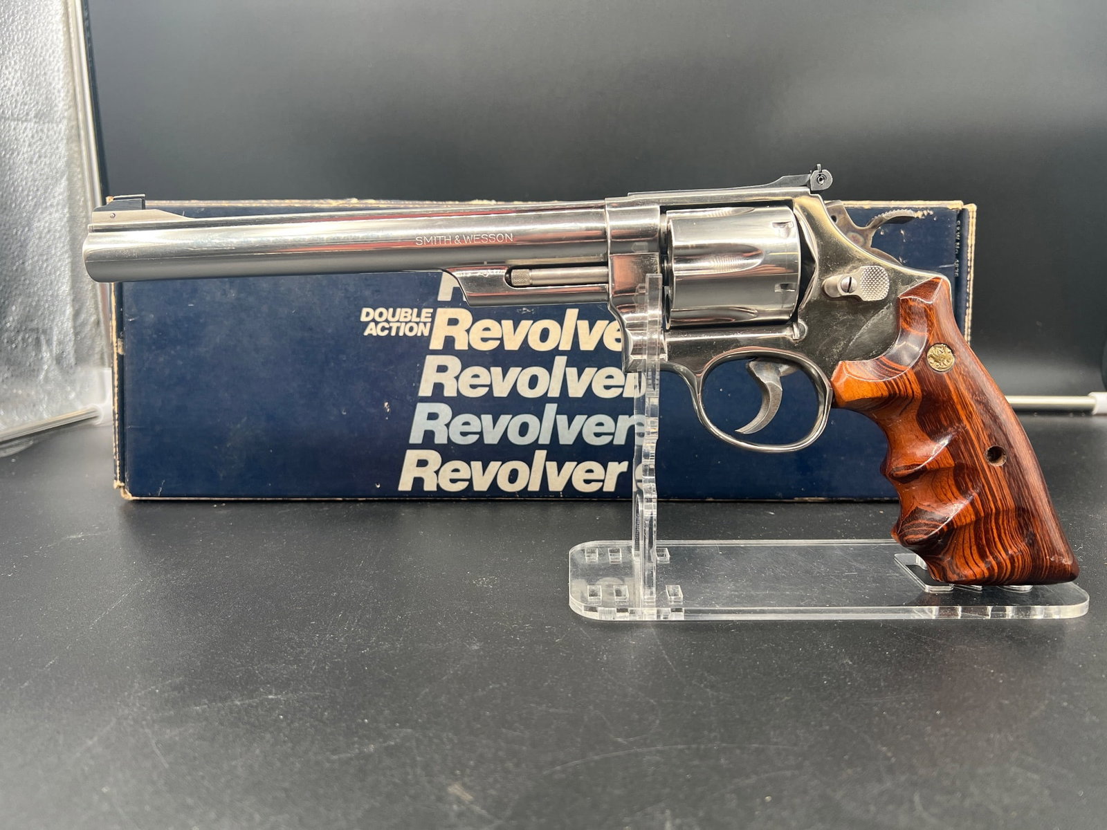 Classic Smith & Wesson Model 29-3 .44 Magnum – 8-3/8" Barrel – Factory Nickel Finish –: Up for auction is a magnificent example of a Smith & Wesson Model 29-3 chambered in the legendary .44 Magnum. Featuring serial number N906166, this iconic revolver left the factory in 1983 during the 