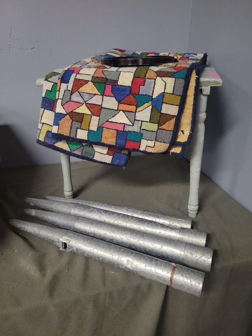 Collection of Four Metal Organ Pipes and Two Paint (1 of 3)