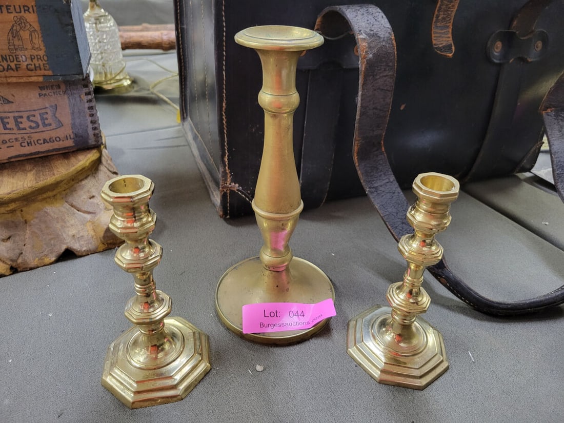 Set of Three Brass Candlesticks (1 of 4)