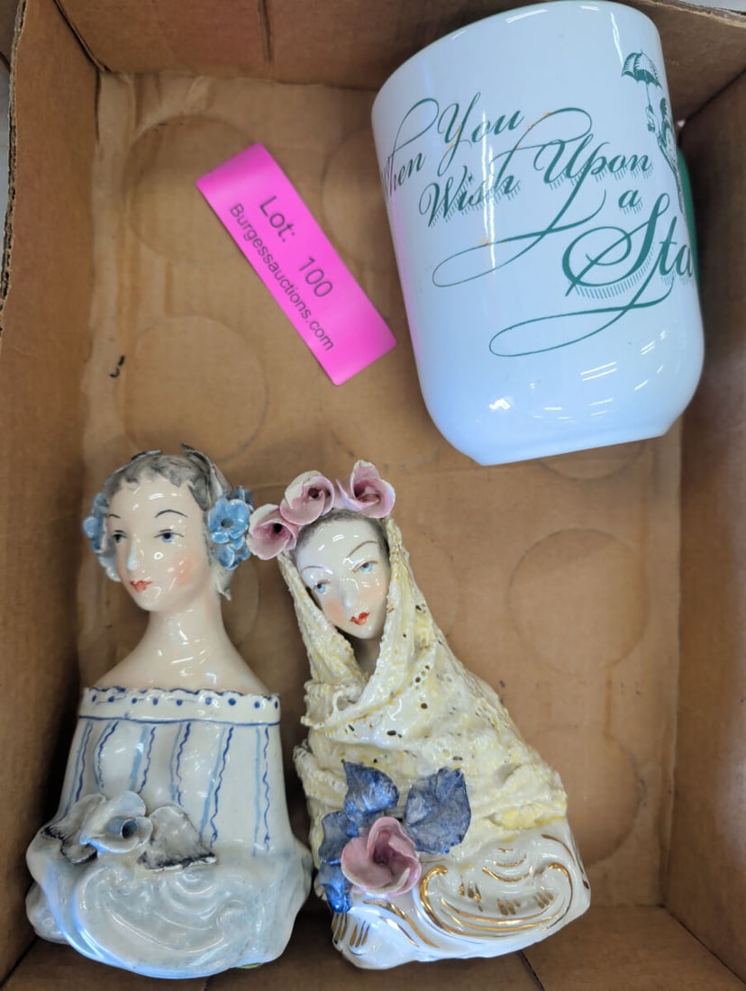 Ceramic Figurine Busts and Decorative Mug Set (1 of 4)