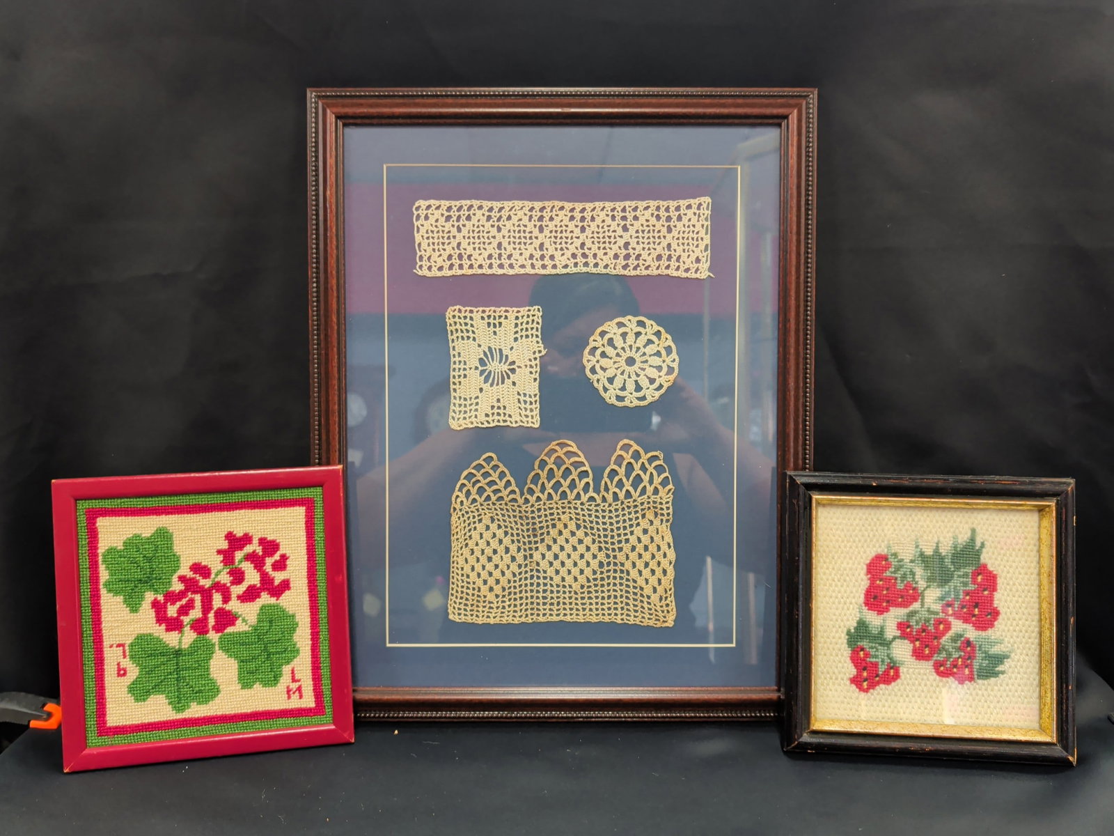 trio of needlework largest frame is 12.5x17" (1 of 7)