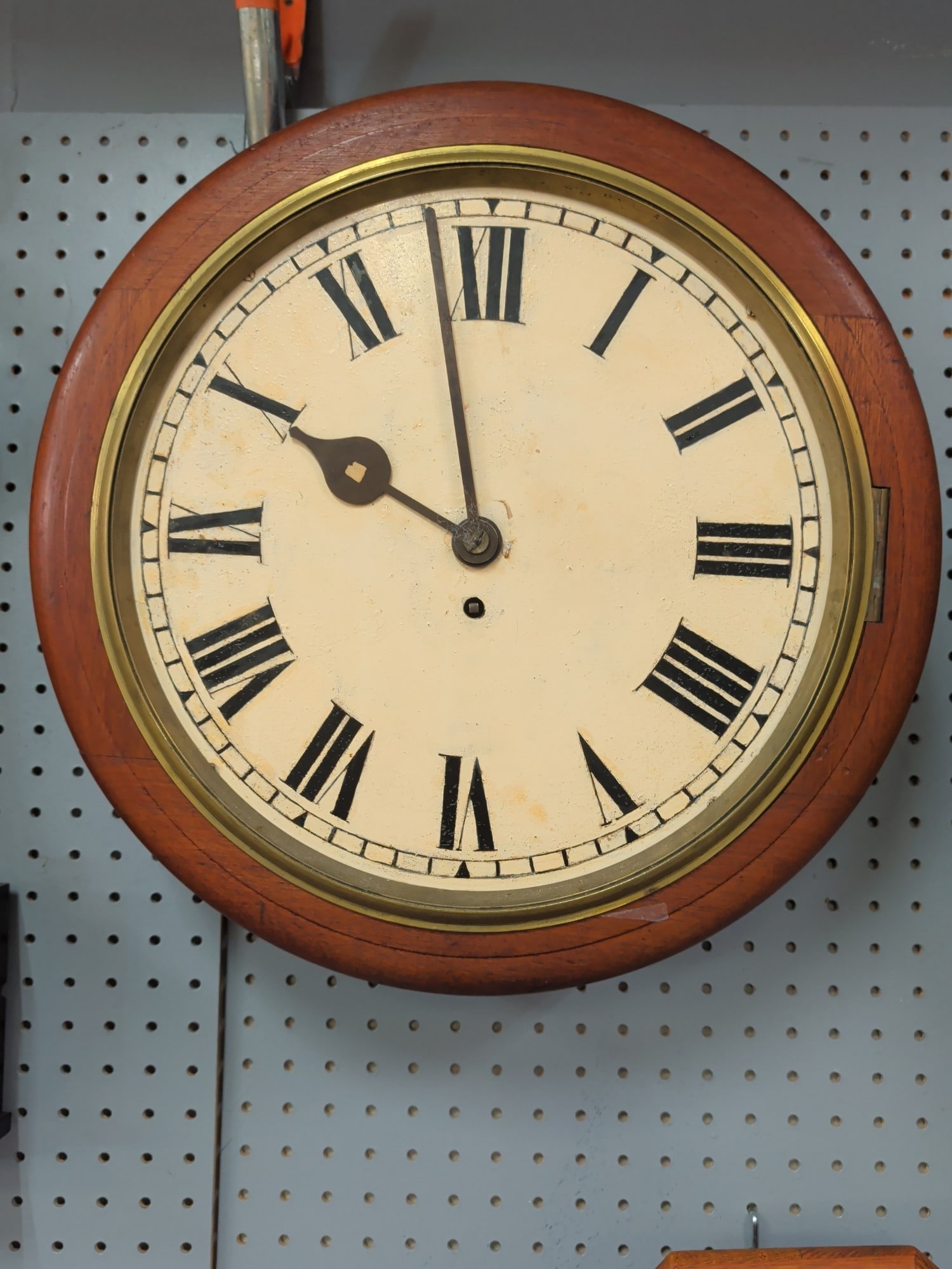 English Coastal Wall Clock with Painted Metal Dial (1 of 4)