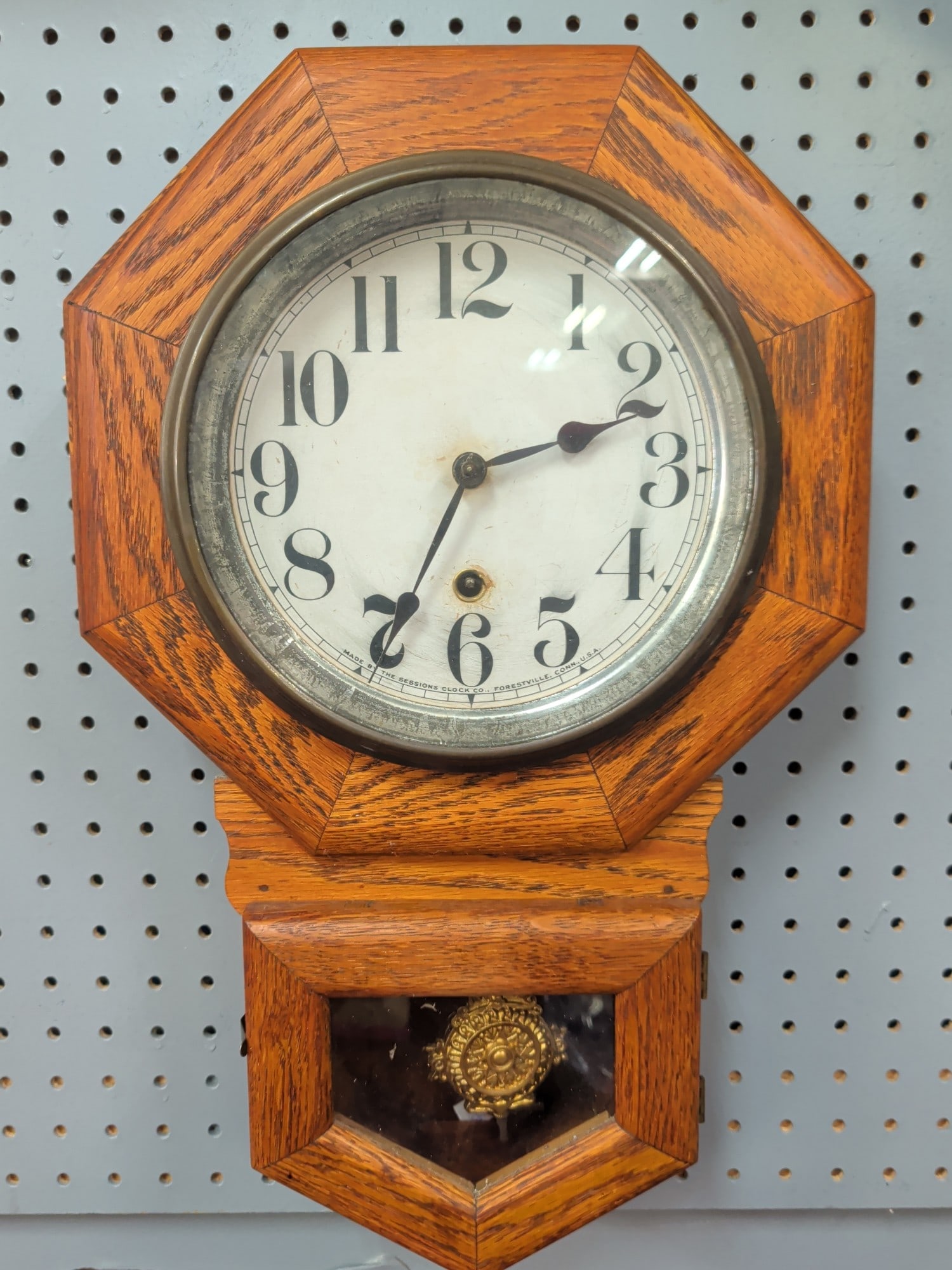 Sessions Oak Short Drop Regulator Wall Clock - Tim (1 of 3)