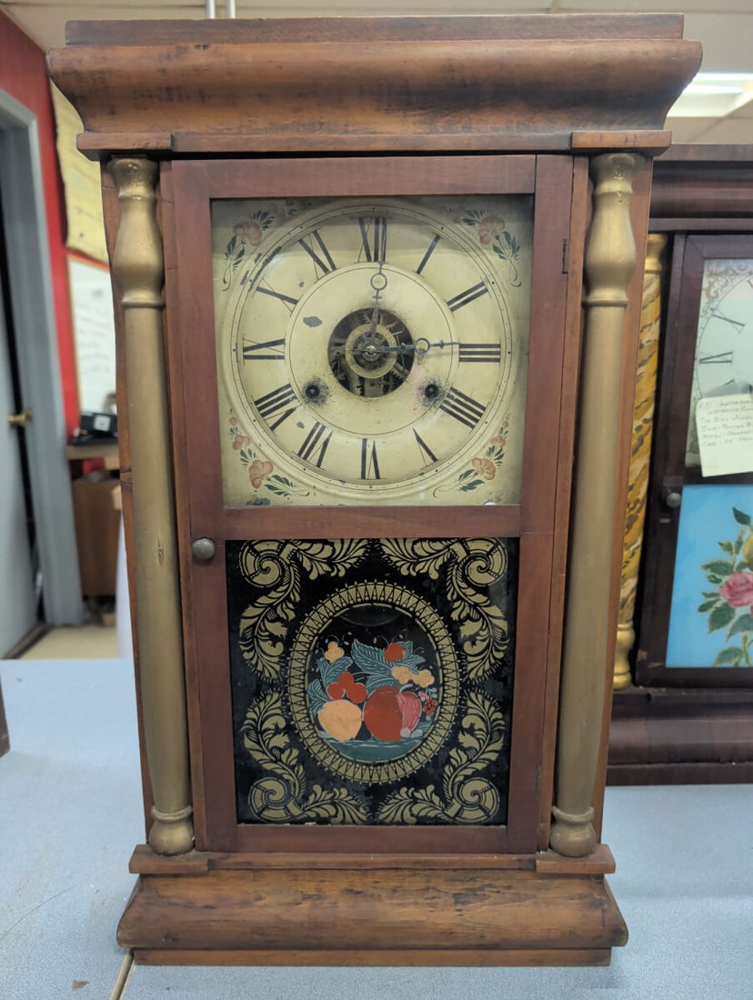American Weight-Driven Ogee Wall Clock with Painte (1 of 4)