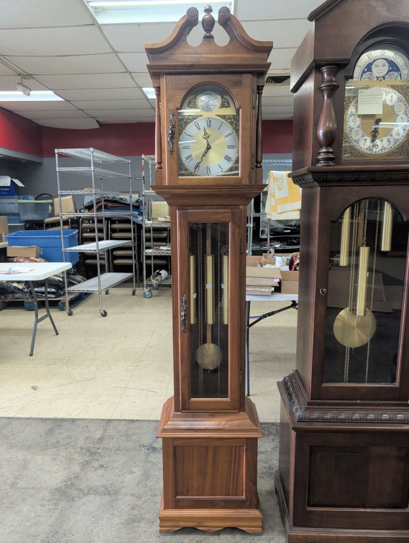 Tempus Fugit Cherry Wood Grandfather Clock (1 of 4)