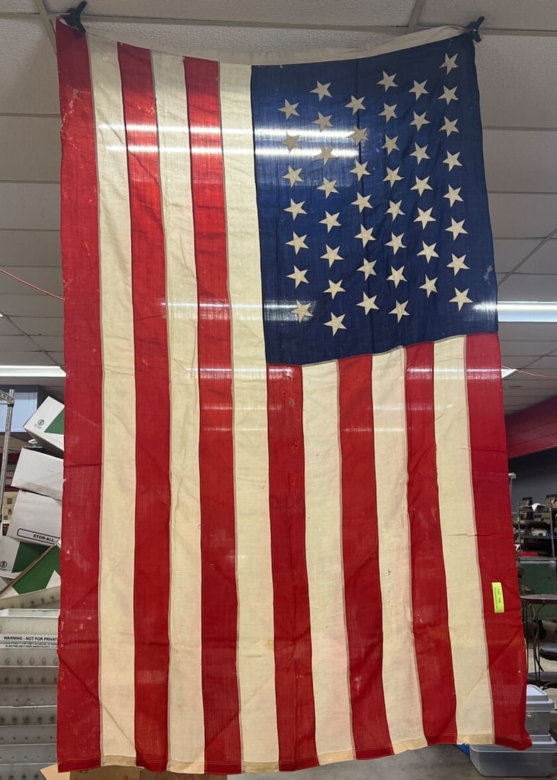 Large 45-Star American Flag with Stitched Stars and Striped Construction measuring approximately 5x8 (1 of 5)