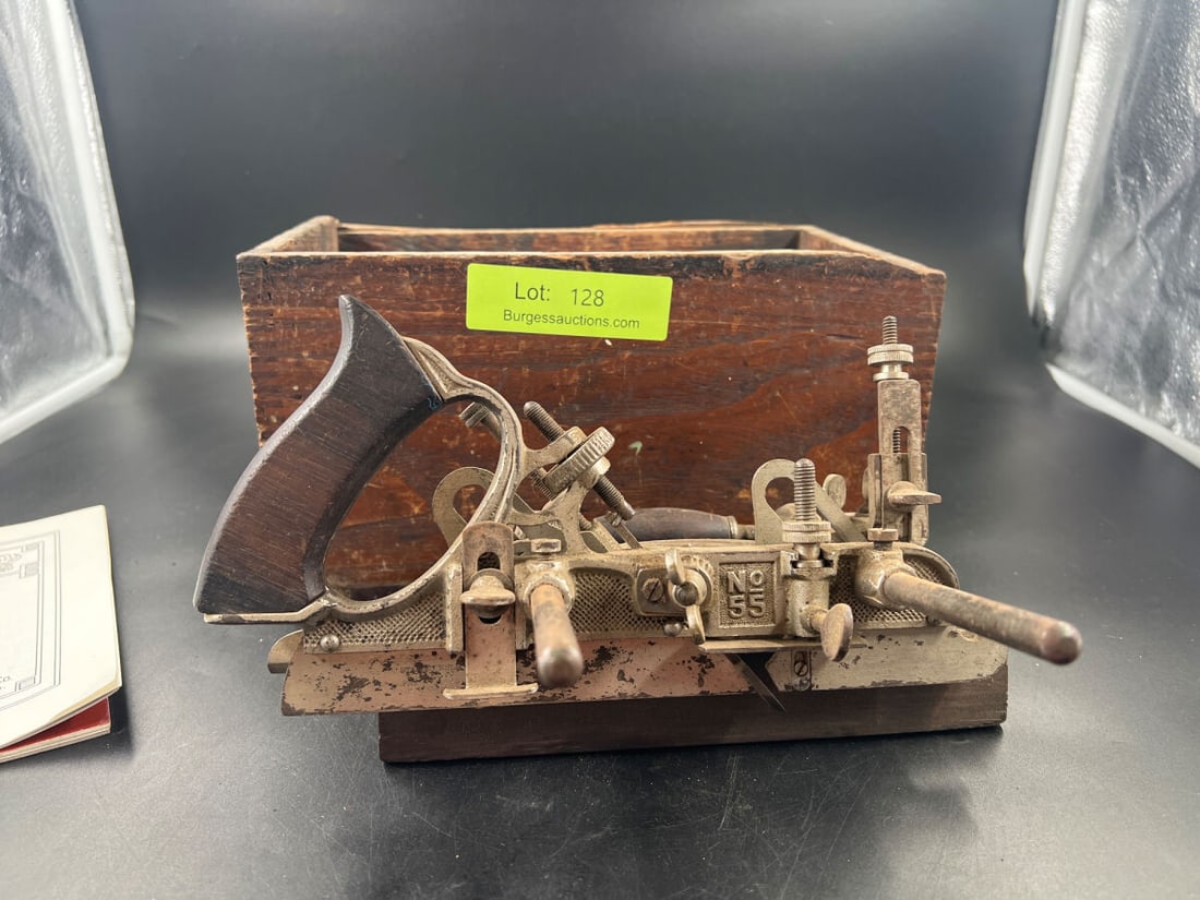 Stanley No. 55 Universal Combination Plane with Original Wooden Box and Cutters (1 of 7)
