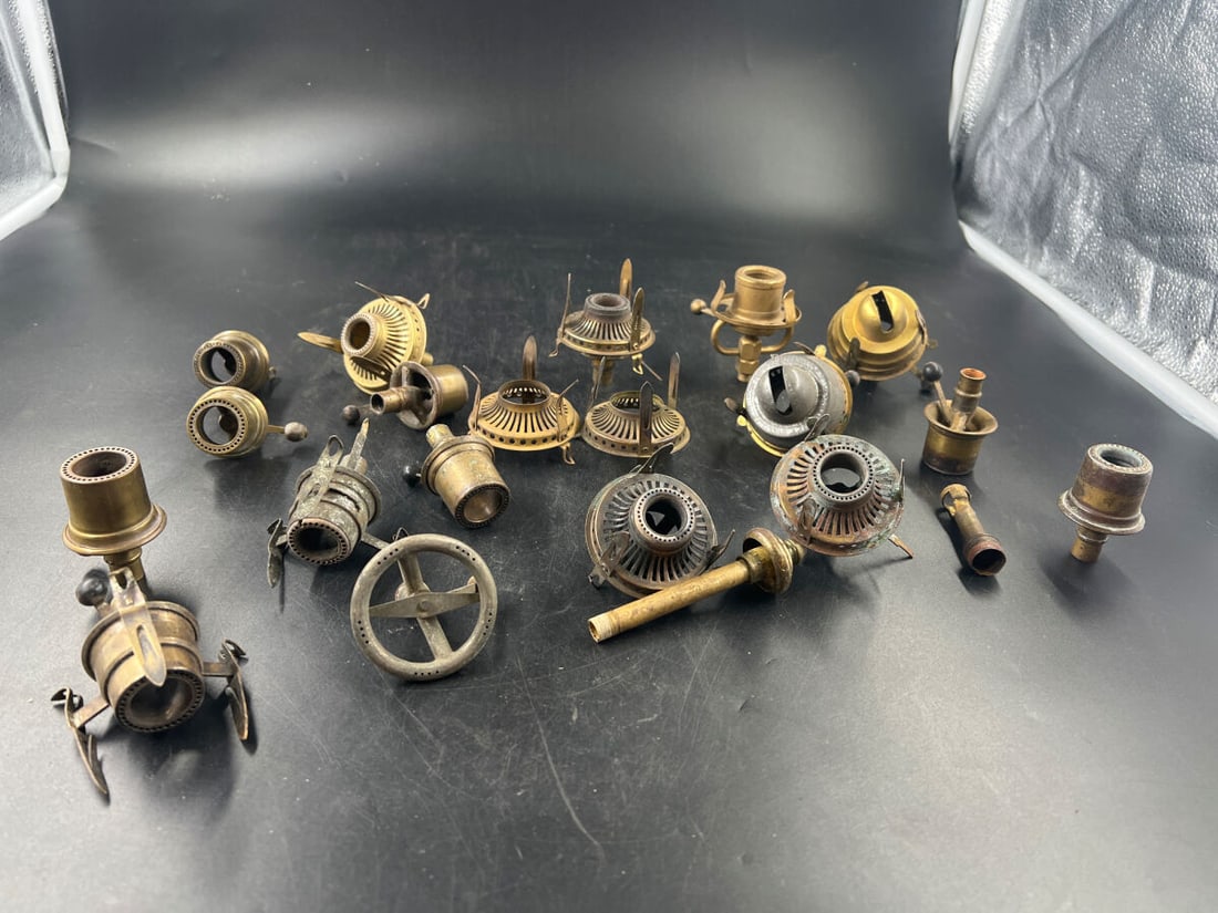 Assorted Brass and Metal Gas Lighting Burners and Parts Lot (1 of 4)