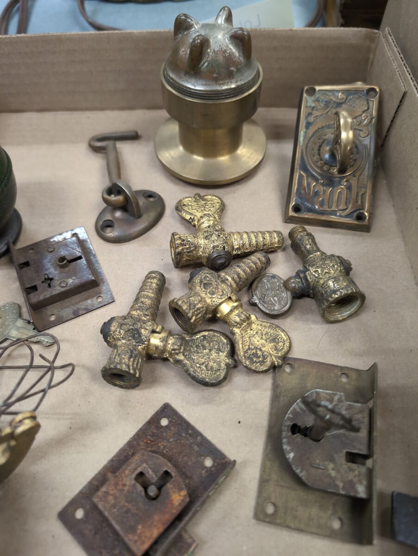 Assorted Architectural Hardware Lot Including Doorknobs, Latches, and Keys (1 of 4)