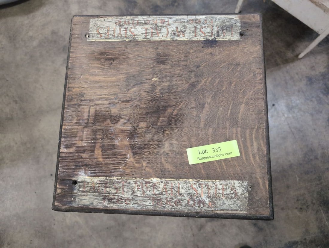 Antique Twisted Wire Stool / Side Table with Advertising Wood Top (1 of 1)